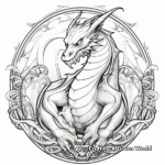 Art Nouveau Dragon Coloring Pages 1