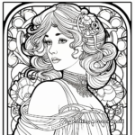 Art Nouveau Inspired Coloring Sheets 1