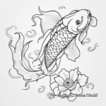 Art Nouveau Inspired Koi Fish Coloring Pages 1