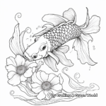 Art Nouveau Inspired Koi Fish Coloring Pages 2