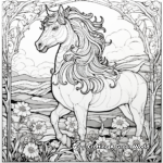 Art Nouveau Inspired Unicorn Coloring Pages 2