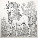 Art Nouveau Inspired Unicorn Coloring Pages 3