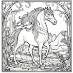 Art Nouveau Inspired Unicorn Coloring Pages 4