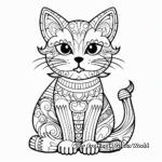 Artistic Abstract Christmas Cat Coloring Pages 4