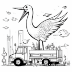 Artistic Abstract Crane Truck Coloring Pages 4
