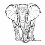 Artistic Abstract Elephant Coloring Pages 1
