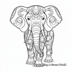 Artistic Abstract Elephant Coloring Pages 2