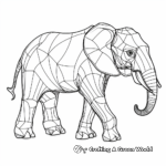 Artistic Abstract Elephant Coloring Pages 3