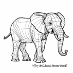 Artistic Abstract Elephant Coloring Pages 4