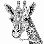 Artistic Abstract Giraffe Coloring Pages 2