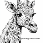 Artistic Abstract Giraffe Coloring Pages 3