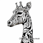 Artistic Abstract Giraffe Coloring Pages 4