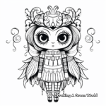 Artistic Abstract Girl Owl Coloring Pages 1