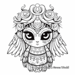 Artistic Abstract Girl Owl Coloring Pages 3