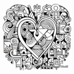 Artistic Abstract Heart Valentine's Day Coloring Pages 2