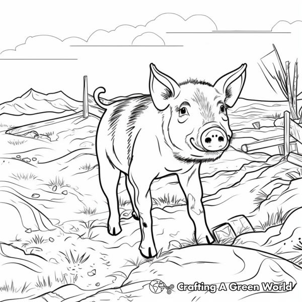 Pig In Mud Coloring Pages - Free &amp; Printable!