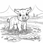 Artistic Abstract Pig in Mud Coloring Sheets 2