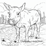 Artistic Abstract Pig in Mud Coloring Sheets 4