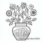 Artistic Abstract Vase with Flowers Coloring Pages 2