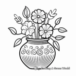 Artistic Abstract Vase with Flowers Coloring Pages 3