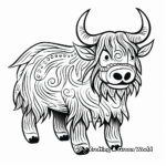 Artistic Abstract Yak Coloring Pages for Artists 1