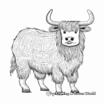 Artistic Abstract Yak Coloring Pages for Artists 4