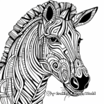 Artistic Abstract Zebra Coloring Pages 4