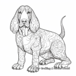 Artistic Adult Basset Hound Coloring Pages 1