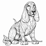 Artistic Adult Basset Hound Coloring Pages 2