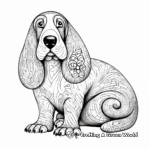 Artistic Adult Basset Hound Coloring Pages 4