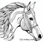 Artistic Andalusian Horse Head Coloring Pages 1