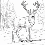 Artistic Caribou in Snowfall Coloring Pages 1