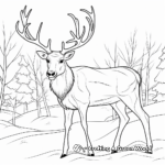 Artistic Caribou in Snowfall Coloring Pages 2