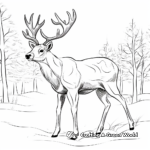 Artistic Caribou in Snowfall Coloring Pages 3