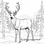 Artistic Caribou in Snowfall Coloring Pages 4