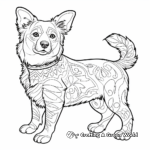 Artistic Corgi Dog Coloring Pages for Adults 2