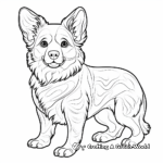 Artistic Corgi Dog Coloring Pages for Adults 3