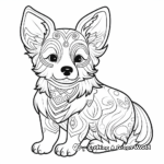Artistic Corgi Dog Coloring Pages for Adults 4