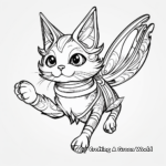 Artistic Flying Cat: Art Nouveau Inspired Coloring Pages 2