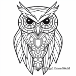 Artistic Great Horned Owl Geometric Coloring Pages 3