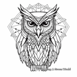 Artistic Great Horned Owl Geometric Coloring Pages 4