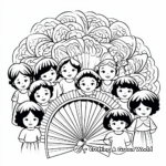 Artistic Hand Fan Coloring Pages 1