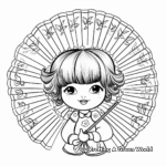 Artistic Hand Fan Coloring Pages 2