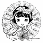 Artistic Hand Fan Coloring Pages 3
