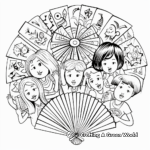 Artistic Hand Fan Coloring Pages 4