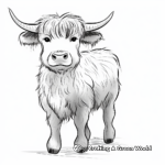 Artistic Highland Cow Coloring Pages 2