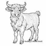 Artistic Highland Cow Coloring Pages 3