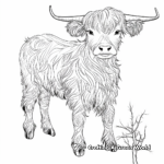Artistic Highland Cow Coloring Pages 4