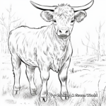 Artistic Highland Cow Coloring Pages for Adults 1