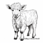 Artistic Highland Cow Coloring Pages for Adults 2
